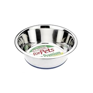 Classic Pet Products Non-Slip Stainless Steel Dish (1600 ml – 215 mm, 8.5 inch Diameter Dog Bowl)