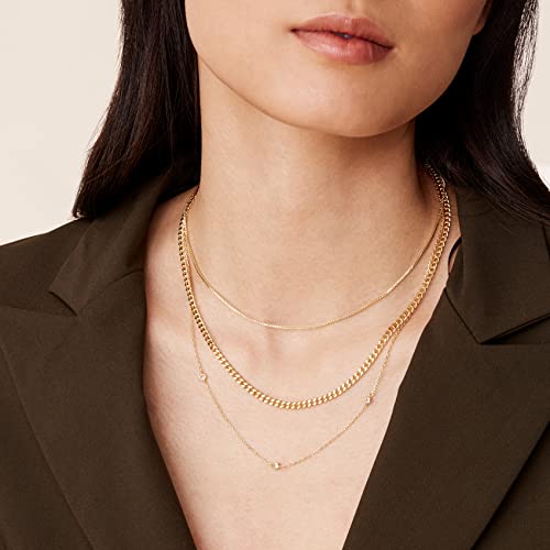 PAVOI 14K Gold Plated Dainty Layering Necklaces for Women | Snake Chain, Curb Link, Paperclip Layered Chains | Trendy Layering Necklace4