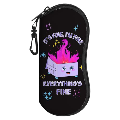Image of Sunglasses Soft Case, Cute Ultra Light Portable Neoprene Zipper Eyeglass Glasses Case with Belt Clip for Men Women