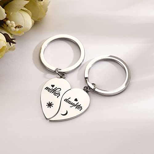 Image of Yonhon Mother Daughter Bracelet Necklace for 2 /3 /4, Mother Daughter Matching Keychain Set