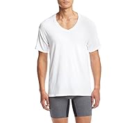 Hanes Men's 4-Pack Ultimate FreshIQ Stretch V-Neck, White, Small