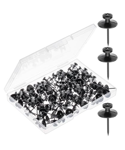 Image of Mr. Pen- Double Headed Picture Hanging Nails, 100 pcs | Double Headed Nails with Storage Box, Black Thumb Tacks for Wall, Black Push Pins for Wall Pins for Hanging