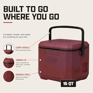 Coleman Chiller Portable Cooler, Cranberry, 16-Quart — photo 2 of 4