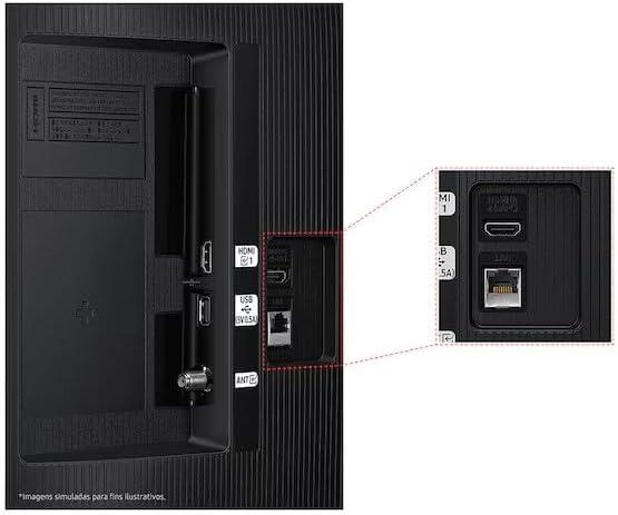 Zadní view of Samsung TV showing HDMI, USB, and LAN ports