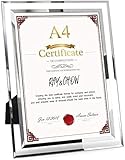 Ray & Chow A4 Glass Certificate Photo Picture Frame For Wedding Photos,Family Photos,Certificates and Home Decoration - Portrait or Landscape Display