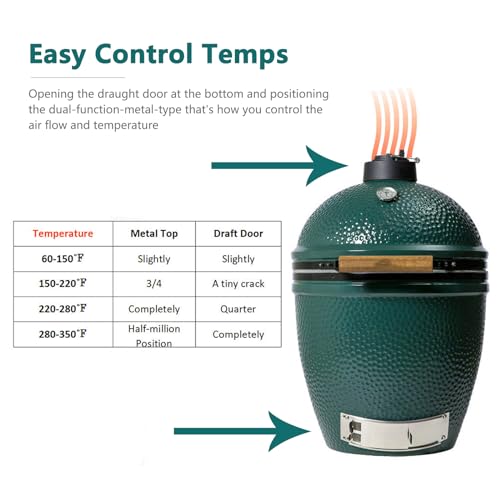 KAMaster Cast Iron Chimney Cap Daisy Wheel Compatible with Large&Medium Big Green Egg,Dual Function Metal Top with Slide Draft Top Damper Cap Kamado Accessories Vented Cap Grill Replacement Parts by KAMaster - Image 4