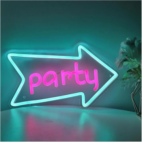 Néon flèche LED murale pour déco bar et club dynamique de 28cm - 4