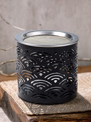 Resin / Frankincense Incense Burner With Tealight. Iron, Black, Height 2.36 Inch #TOP1