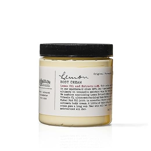 C.O. Bigelow Lemon Body Cream - No. 005, Moisturizing Body Cream with Shea Butter, Lemon Oil and Extracts for Dry Skin, Hands & Body, 8 oz.