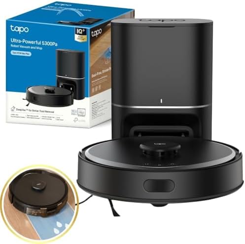 Tapo RV30 Max Plus 5300Pa Robot Vacuum Cleaner with Mop, LiDAR+IM...