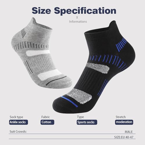 infino™ Mens Athletic Socks (5-Pack) - Low Cut, Sweat-Wicking, Odour-Resistant, All-Season Comfort - Ideal for Active Lifestyles, Running & Everyday Wear - Ultimate Socks for Men Collection