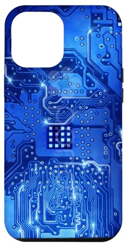 Blue Computer Motherboard Circuit Board Pattern Case for iPhone 12 Pro Max