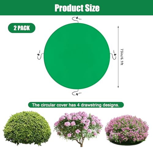 NNG 2PCS 6.1ft Dia. Round Winter Plant Covers Reusable Tree Freeze Protection with Drawstring Potted Plant Frost Blanket Outdoor Shrub Plant Cover for Winter Garden Potted Vegetable by NNG - Image 2
