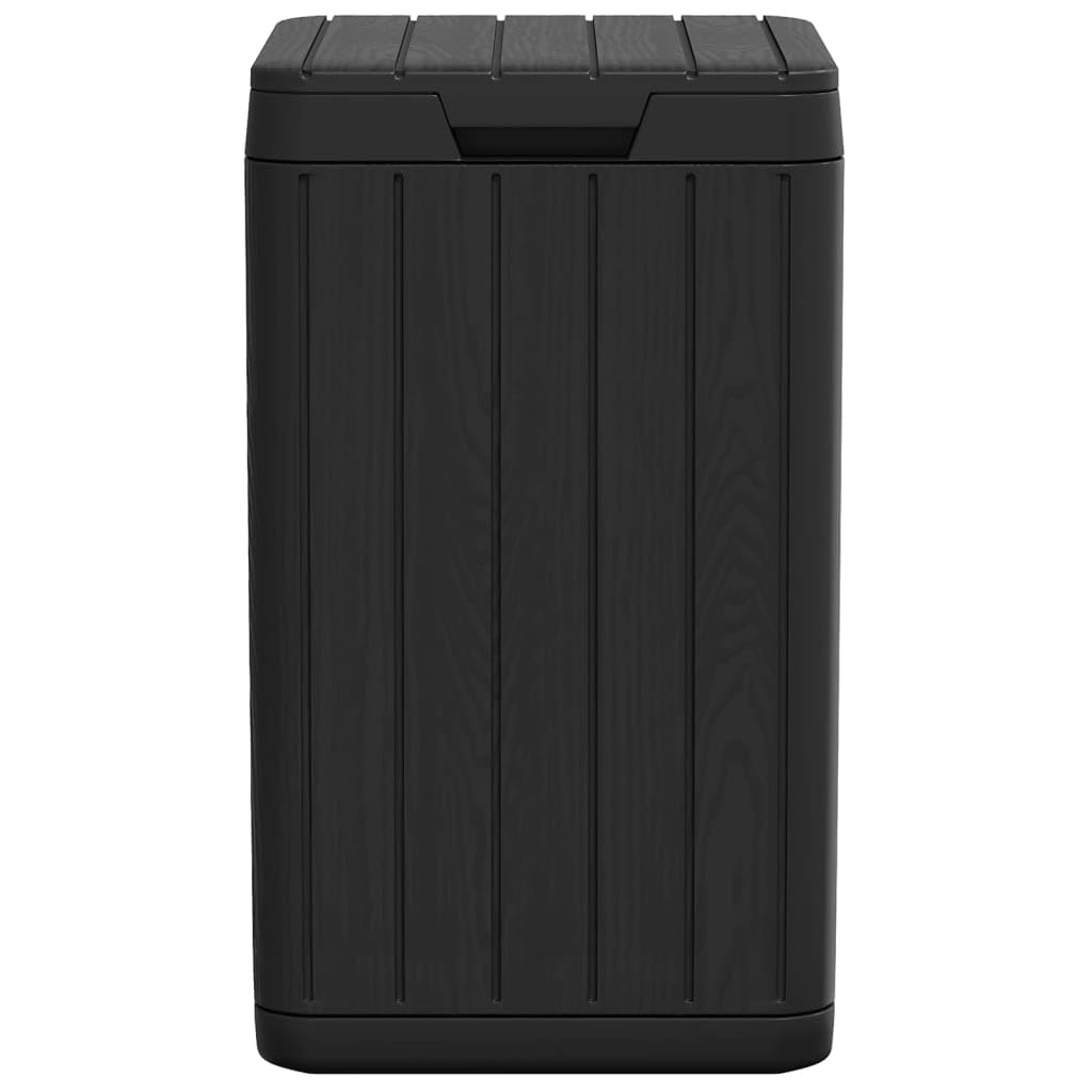 vidaXL Cubo de Basura de Exterior, Cubo Papelera con Tapa, Contenedor de Residuos, Cubo de Basura para Parque Jardín, PP Gris Antracita