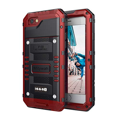 Black Friday - 80% OFF Mitywah Waterproof Case Compatible with iPhone 6 6s Heavy Duty Shockproof Tough Metal Full Body Protective Built-in Screen Protection, Military Grade Rugged Defender Impact Case for 6 / 6s,Red Black Friday - 80% OFF Mitywah Waterproof Case Compatible with iPhone 6 6s Heavy Duty Shockproof Tough Metal Full Body Protective Built-in Screen Protection, Military Grade Rugged Defender Impact Case for 6 / 6s,Red