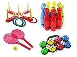 Outdoor Spiele Set für Draußen Wurfspiel Boccia Kegeln UVM Garten Spielzeug