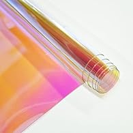 Colorful Holographic PVC Roll: Experience the stunning color-changing effects of our 11.8x53" (30x135cm) clear rainbow PVC fabric (approx. 0.3mm thickness). The unique holographic laser effect catches the light beautifully, adding a charming sheen to...