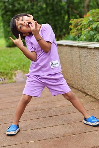 Image of Be Awara Kids Printed Half Sleeves T-shirt & Shorts Clothing Sets, 100% Cotton Soft Unisex Cord Set, Comfortable Wear for Kids With Cool Prints, Everyday Casual Wear for Boys & Girls