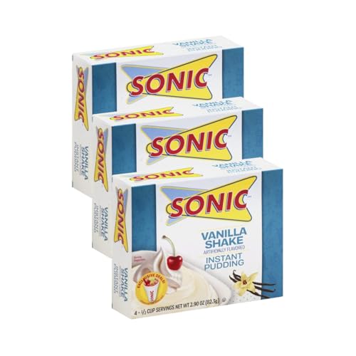 Sonic Instant Pudding, Vanilla Shake, 2.90 OZ (Pack of 3)
