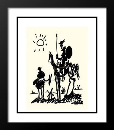 Pablo Picasso Framed and Double Matted Art Print 33x29 "Don Quixote"