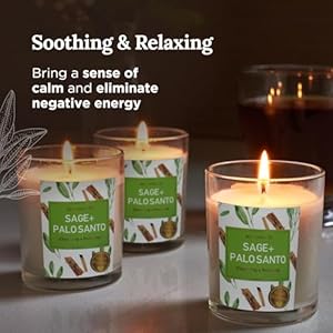 Magnificent101setof3longlastingpuresagepalosantocandles35ozeach42hourburnmadeofsoyparaffinfreecandlesforhouseenergycleansingmanifestation Urban Country Home Decor Magnificent 101 set of 3 long lasting pure sage palo santo candles 35 oz each 42 hour burn made of soy paraffin free candles for house energy cleansing manifestation urban country home decor