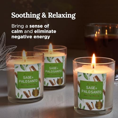Magnificent101setof3longlastingpuresagepalosantocandles35ozeach42hourburnmadeofsoyparaffinfreecandlesforhouseenergycleansingmanifestation Urban Country Home Decor Magnificent 101 set of 3 long lasting pure sage palo santo candles 35 oz each 42 hour burn made of soy paraffin free candles for house energy cleansing manifestation urban country home decor