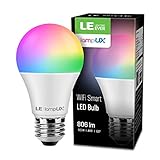 [RGB y Dimmable]: Puede elegir más de 16 millones de colores, personaliza con su teléfono inteligente y su vida. 1-100% regulable. La luz blanca (2700-6500K CCT dimmable, 9W máx, 806 lumen), la bombilla wifi inteligente es ideal para la iluminación general.
