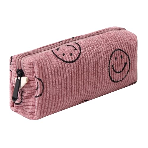 Image of Pencil Case Lightweight Aesthetic Pen Case Office College School Storage Bag Pouch Holder Box Organizer Makeup Pouch Cosmetic Bag for Girls Boys Kids (Smile-Pink)