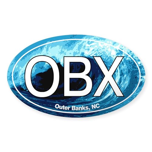 CafePress OBX Outer Banks NC Wave Oval Oval Sticker Car Bumper Sticker
