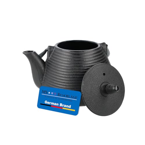 MS Beschläge Gusseisen Verdampferkessel 0,8L Schwarz – Luftbefeuchter für Kaminofen & Holzofen | Natürliches Raumklima ohne Strom | Dekorativer Ofenverdampfer | Abverkauf Restposten