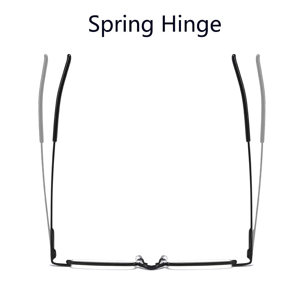 Ultra Small Reading Glasses For Men Women Slim Pocket Readers with Pen Clip Metal Case Spring Hinge 3 Pairs 2.0