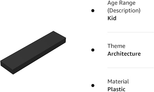 Miniatura 5 de Azulejos de construcción clásicos, azulejos negros de 1 x 4, 100 piezas, compatibles con piezas y piezas Lego 2431 (color negro)