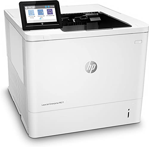 HP Laserjet Enterprise M611dn (7PS84A) A4 Monochrom Drucker (beidseitig; schwarz; bis zu 61 ppm; USB 2.0, Gigabit Ethernet), weiß