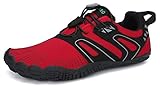  SAGUARO Barfussschuhe Barfußschuhe Herren Damen Traillaufschuhe Straßenlaufschuhe Sommer Barefoot Wander Trekking Training Fitness Sneaker Breiter Zehenbox Minimalistische Schuhe, Rot, 39 EU