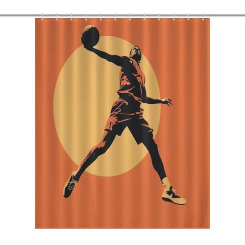 Rideau de douche basket-ball imperméable en polyester 152x183 cm - 7