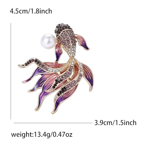 Image of Rhinestone Goldfish Brooches and Pins for Women Fashion Accessories Clothing Pins
