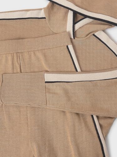 Pantalón de tricot Mayoral y capucha fina para niña en punto suave camel 3