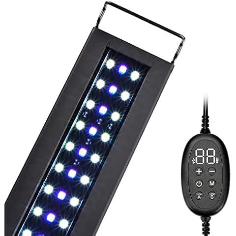 NICREW 24/7 Aquarium LED Beleuchtung, Aquarium Lampe mit Timer, IP67 Wasserdicht, 88-115cm Cover