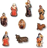 Figuras: jesus, maria, jose, 3 reyes magos y pastor con vaca y caballo.