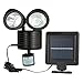 Produktbild Nortongrace ausreichend LED Dual Security Detector Solar Spot Light Motion Sensor Zwei Köpfe Waterproof Lights Lamp for Outdoor Spotlight(None Black Plastic)