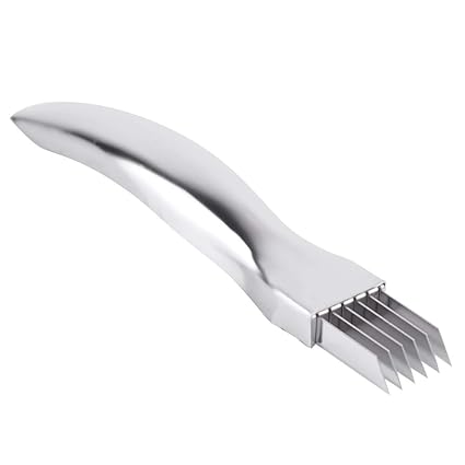 GLOGLOW Onion Slicer Stainless Steel Scallion Cutter Evenly Thick Onion Cutter Vegetable Chopper for Kitchen Restaurant Gadget