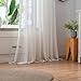 White Lightweight Sheer Curtains 90 Inches Long 2 Panels, 54 Inches Width, Semi-Transparent Hook Curtains, Soft Airy Drapes, Suitable for Bedroom and Living Room