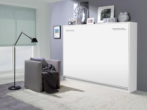 Schrankbett Wandbett Klappbett horizontal HB 140x200 weiß Eiche Sonoma Farbauswahl