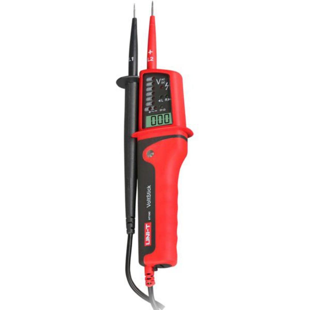 Silver Electronics - Detector de voltaje AC Waterproof (UT12A), Diseñado para probar el voltaje CA/CC, Voltaje trifásico, Secuencia de fase, Chequea Continuidad, Comprobador IP65