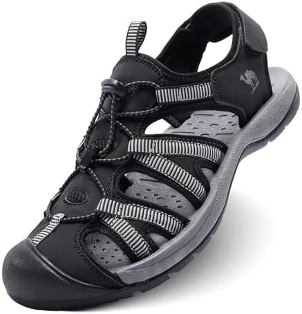 CAMELSPORTS Men's Hiking Sandals Closed Toe Outdoor Beach Sandal Waterproof Sport Fisherman Sandals Water Shoes