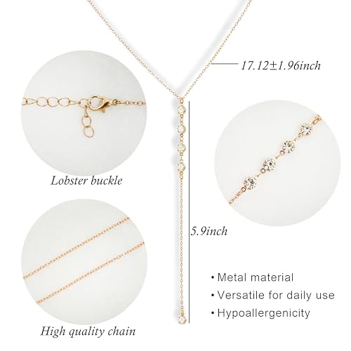 Buyongwant Y-shaped Chain for Women Zircon tassel Pendant Irregular Y2k Fashion Charm Jewelry Gold Earrings by Buyongwant - Used condition - Image 2