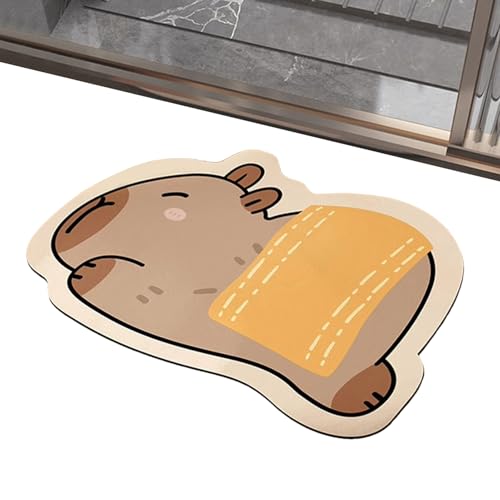 Zunetsutock Alfombrilla de baño de secado rápido - Alfombrilla de baño absorbente, alfombra Capybara Linda | Alfombrilla de ducha suave para tocadores de cocina, hoteles spa al aire libre, ancianos y