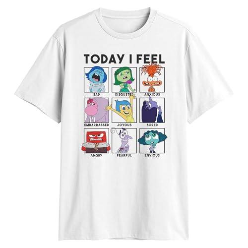 Disney Pixar Inside Out 2 Today I Feel Emotions Anger Joy Adult T-Shirt(LG White)