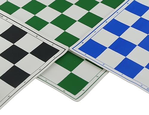 Image of 20 inch Fide Standard Professional Vinyl Roll Up Chess Set with Extra Queens, Carry Pouch and Bag - Perfect for Chess Players and Tournament