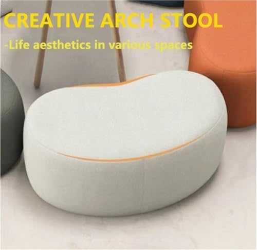 Repose-Pieds Design Moderne Silver, Tabouret Bas en Croissant Haute Finition